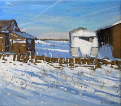 Caravan en Ganzen, Derbyshire, 2011 door Andrew Macara