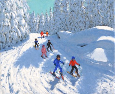 Skiën op het pad, Courchevel door Andrew Macara