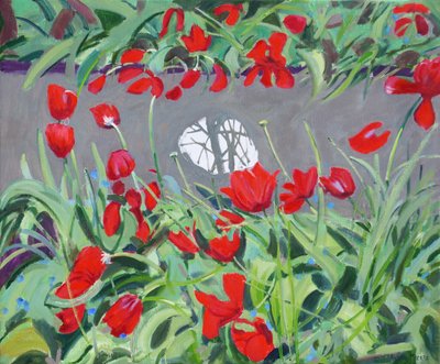 Tulpen en reflectie, 2017 door Andrew Macara