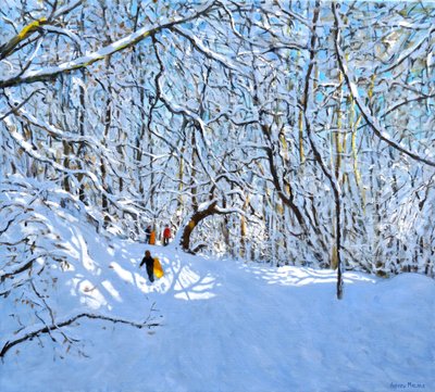 Gele en Oranje Sleeën, Allestree Park, Derby door Andrew Macara