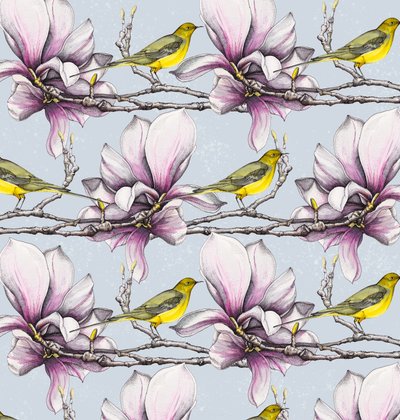 Magnolia en Gele Kwikstaarten door Andrew Watson