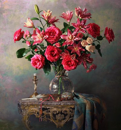 Elegant boeket met rozen en lelies door Andrey Morozov
