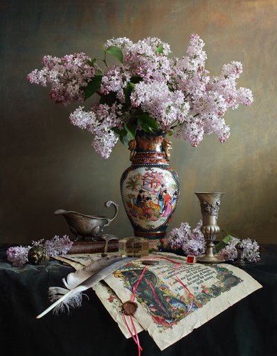 Vintage lila stilleven door Andrey Morozov