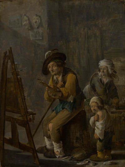 De arme schilder in zijn atelier door Andries Dirksz Both