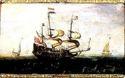 Een Nederlands Oorlogsschip door Andries van Eertvelt
