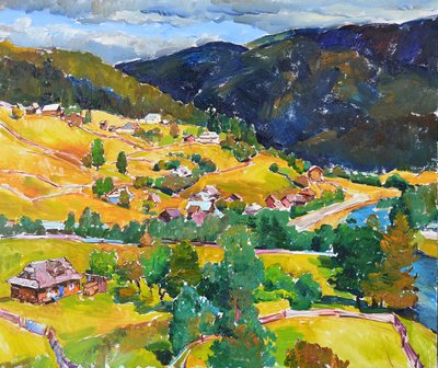 Kleurrijk bergdorp door Andrii Kutsachenko
