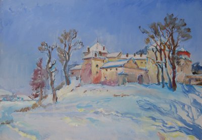 Zonnig Winterkasteel door Andrii Kutsachenko
