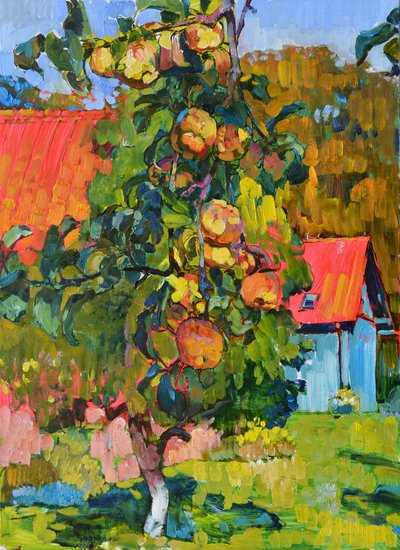 Levendige appelboom door Andrii Kutsachenko