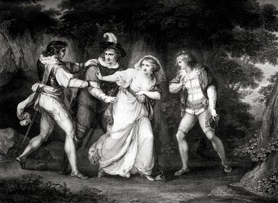 Toneelstuk van William Shakespeare door Angelica (after) Kauffman