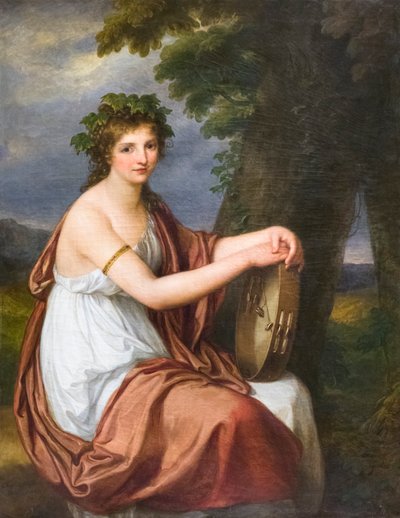 Portret van een jonge vrouw verkleed als Bacchante door Angelica Kauffman