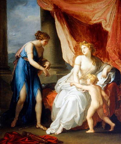 Euphrosyne gewond door Cupido, klagend bij Venus door Angelica Kauffmann