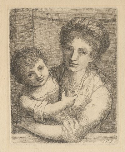 Moeder met een kind dat een appel vasthoudt door Angelica Kauffmann