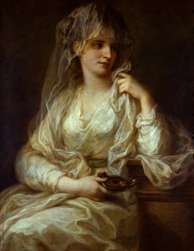 Portret van een dame als een Vestaalse maagd door Angelica Kauffmann