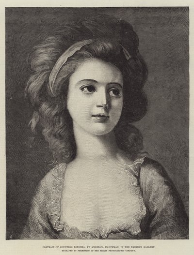 Portret van Gravin Potocka, in de Dresden Gallery door Angelica Kauffmann