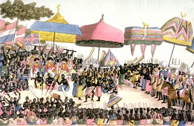 Engelse Ambassade in Ivoorkust, c.1820 (gravure) door Angelo (after) Biasioli