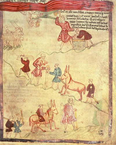 Abraham en het offer van Isaak, uit de Aelfric Pentateuch, van St. Augustine