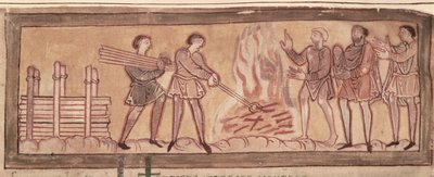 Verwarmen en smeden, c.1030 door Anglo Saxon