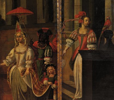 Vierdelig dubbelzijdig scherm, c.1700 door Anglo Flemish School