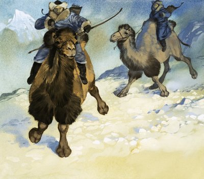 Mongoolse krijgers op kamelen door Angus McBride