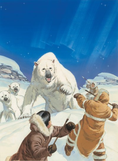IJsberen en eskimo