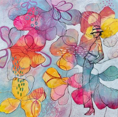 Levendige bloemenmuze door Ania Witwitzka