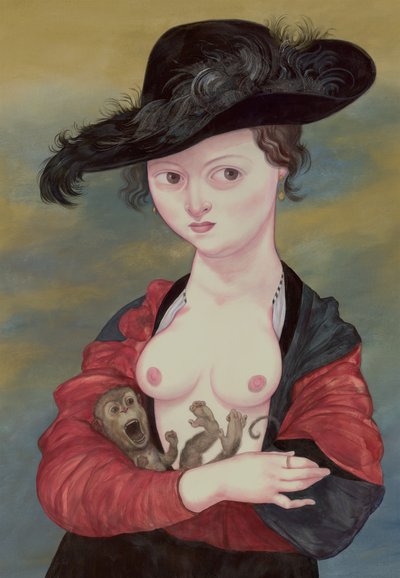 Portret van een dame met een Titi, 2016 door Anita Kunz