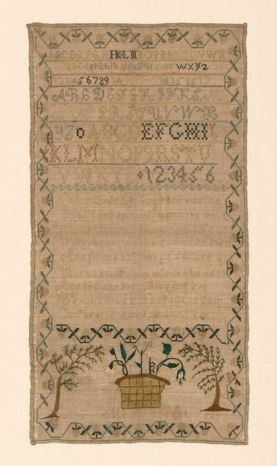 Sampler, Verenigde Staten, 19e eeuw door Ann Morris
