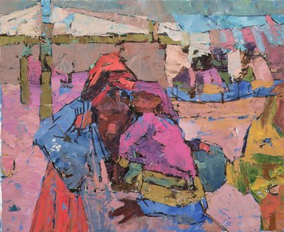 Moeder met een slapend kind door Anna Contemporary Artist Kostenko