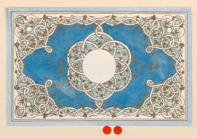 Tekening, Ontwerp voor een doosdeksel, ca. 1894 door Anna M. de Pool