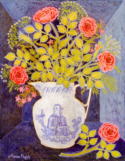 Blauwe man kruik door Anna Pugh