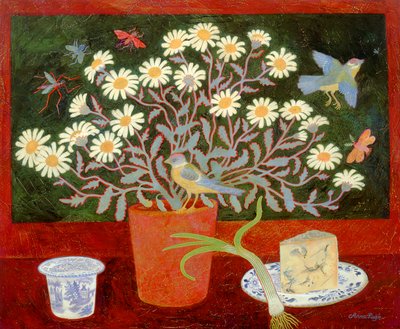 Pot van klei met madeliefjes door Anna Pugh