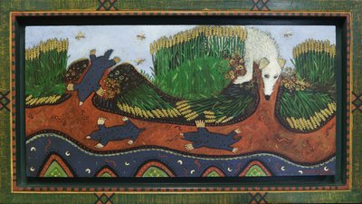 Mol op de heuvel, 2016 (acryl) door Anna Pugh