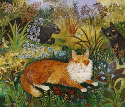De Commissie Katten, 2017 (acryl) door Anna Pugh