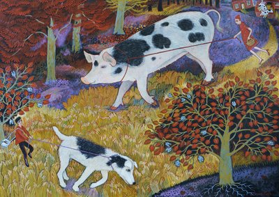 Truffelen, 2020 (acryl) door Anna Pugh