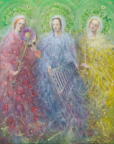 Driestemmige mis, 2016 (olieverf op linnen) door Annael Anelia Pavlova