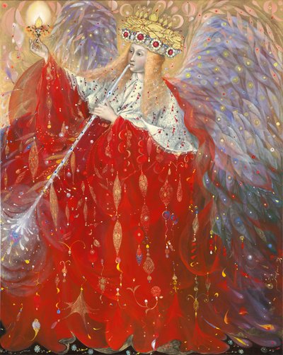 De Engel des Levens, 2009 (olieverf en bladgoud op Belgisch linnen) door Annael Anelia Pavlova