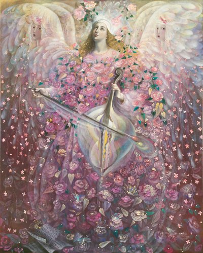 De engel der liefde, 2010 (olieverf en bladgoud op Belgisch linnen) door Annael Anelia Pavlova