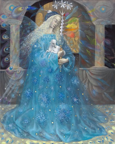 De Engel der Waarheid, 2009 (olieverf en bladgoud op Belgisch linnen) door Annael Anelia Pavlova