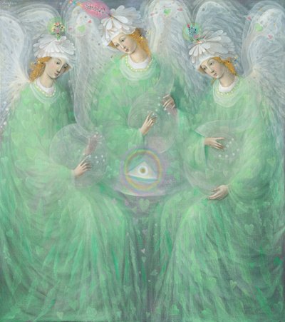De openbaringen van de lente (tweeluik), linkerpaneel, 2012 (olieverf op Belgisch linnen) door Annael Anelia Pavlova