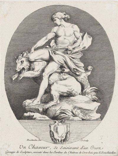 Een Jager die een Beer Grijpt, 1737 door Anne Claude Philippe de