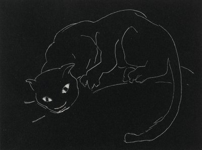 Nacht Serie: De Kat door Anne Goldthwaite