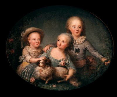 Portret van de kinderen van Charles X, schilderij door Anne Rosalie Filleul (1752-1794), 1781 door Anne Rosalie Filleul