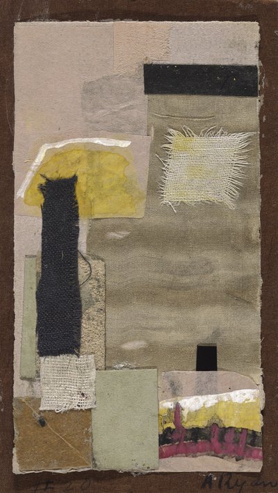 Zonder titel (#20), ca. 1948-54 (collage van stof, gekleurd papier, schuurpapier, gouache en waterverf op karton) door Anne Ryan