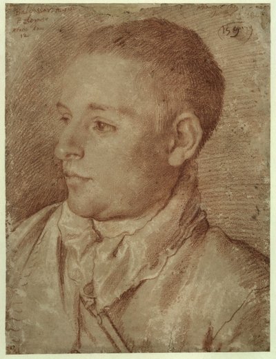 Carracci - Portret van Baldassare Aloisi, genaamd Galanino, 1589-1590 door Annibale Carracci