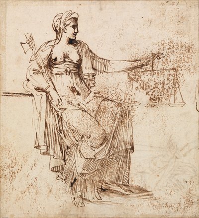 Carracci - Justitie, RCIN 902146 door Annibale Carracci