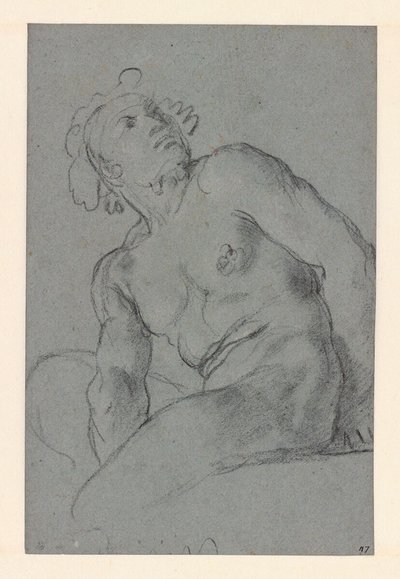 Carracci - Zittend mannelijk naakt, I 183 (PK) door Annibale Carracci
