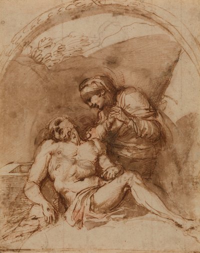 Carracci - r Pietà, RCIN 902169 door Annibale Carracci