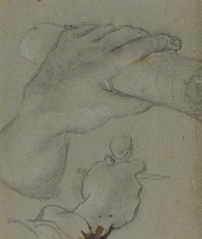 Carracci - v studie voor de handen van Johannes de E, RCIN 902115 door Annibale Carracci