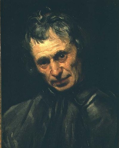Hoofd van een oude man door Annibale Carracci