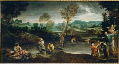 La peche - vissen, hanger tot 40-08-05/41 ... door Annibale Carracci
